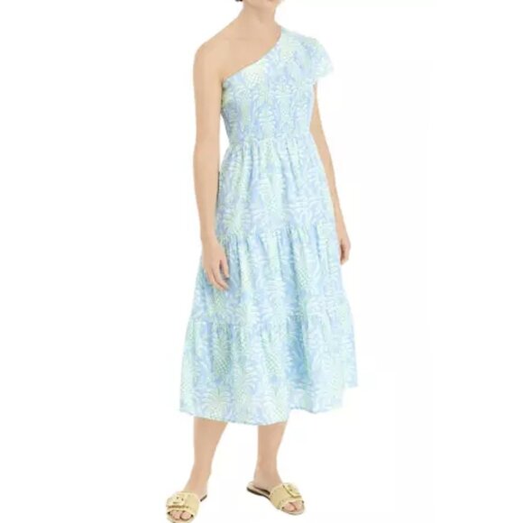 crown & ivy Dresses & Skirts - New Crown & Ivy one-shoulder dress Women's XL Pineapple print Midi Layered